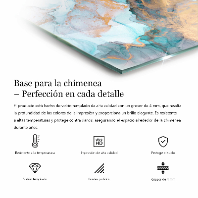 Plaque de verre pour cheminée hexagonale formes de nuages ​​abstraites dans les solides