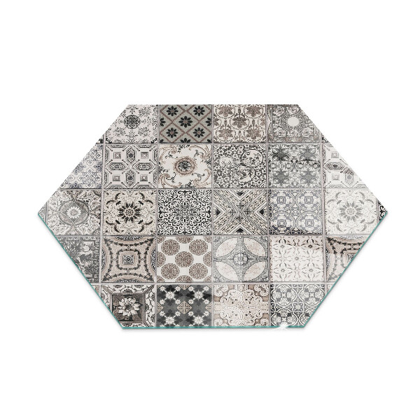Plaque verre pour poêle hexagonale Motifs décoratifs en carrelage