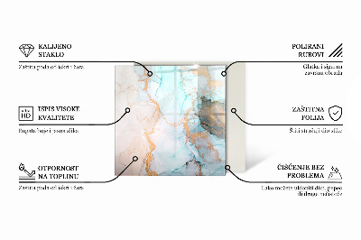 Verre sous poêle à bois hexagonale accents de marbre aux veinures délicates