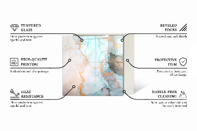 Verre sous poêle à bois hexagonale accents de marbre aux veinures délicates