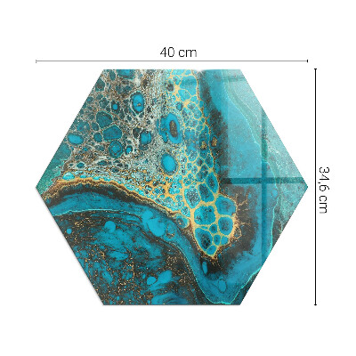 Plaque de verre pour cheminée hexagonale Motif organique dans un style abstrait