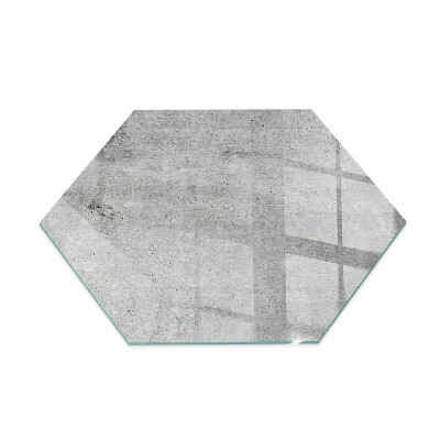 Plaque de verre pour cheminée hexagonale motif en béton brut