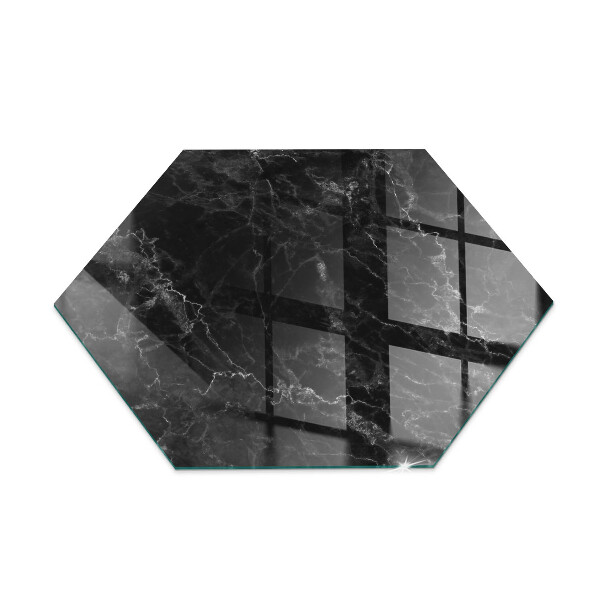 Verre sous poêle à bois hexagonale Motif marbre élégant