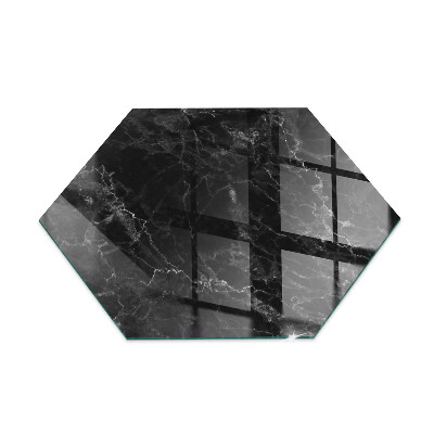 Verre sous poêle à bois hexagonale Motif marbre élégant