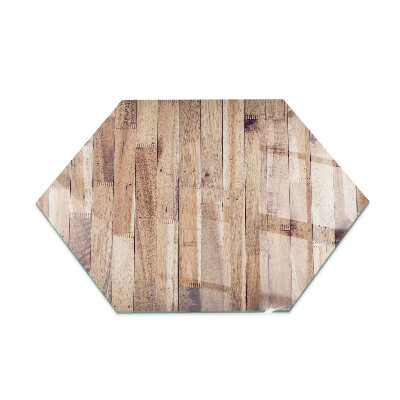 Verre sous poêle à bois hexagonale Motif en bois à disposition géométrique