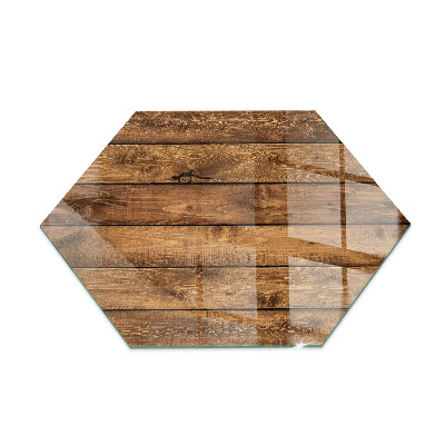 Verre sous poêle à bois hexagonale grain de bois naturel