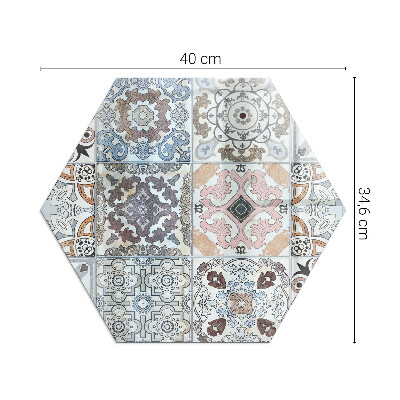 Plaque de sol en verre pour poêle hexagonale Motifs de mosaïque en carreaux