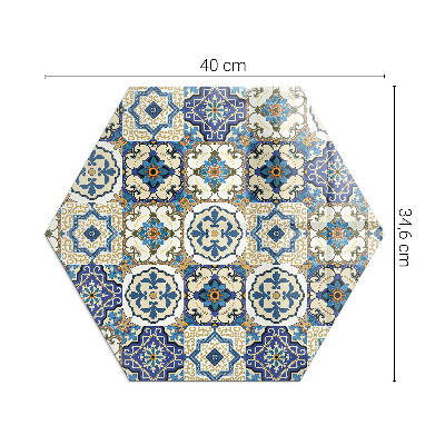 Plaque de verre pour cheminée hexagonale Motif mosaïque avec accents floraux