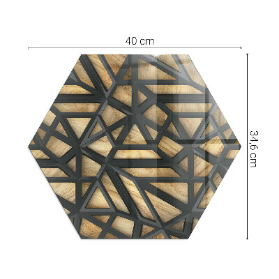 Plaque de verre pour cheminée hexagonale Des formes modernes avec une touche de bois