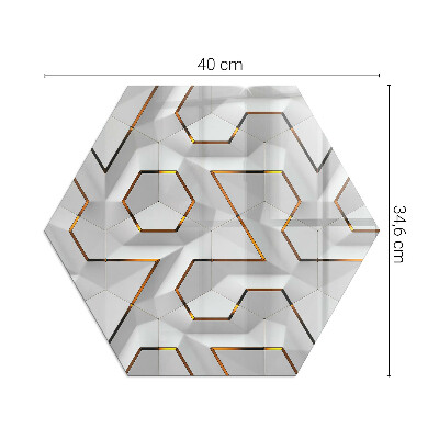 Plaque verre pour poêle hexagonale Motif de formes tridimensionnelles
