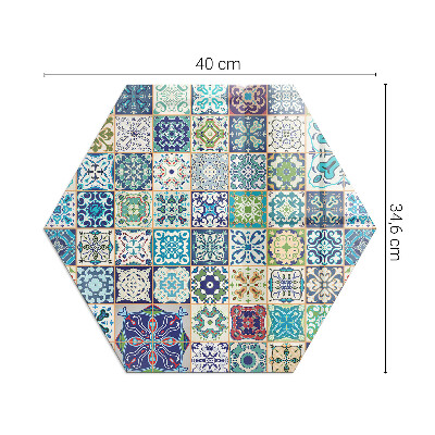 Plaque de verre pour cheminée hexagonale Motifs décoratifs en mosaïque