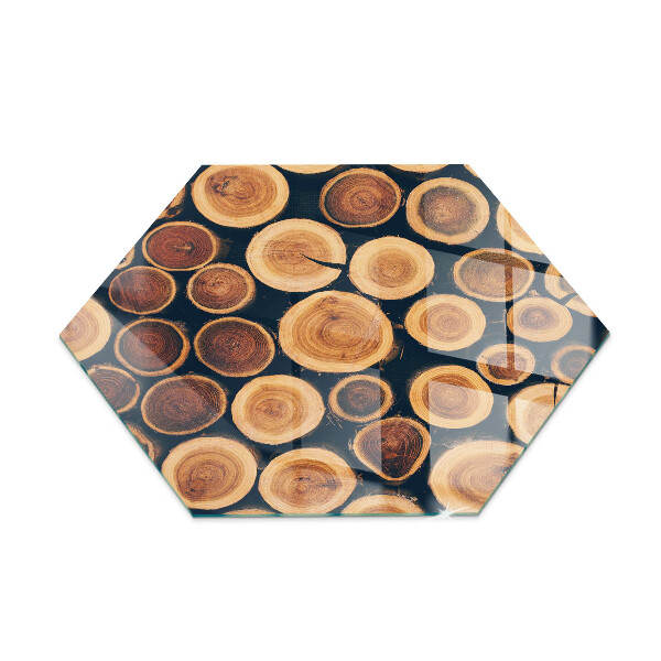 Verre sous poêle à bois hexagonale Boîte à cadre en bois