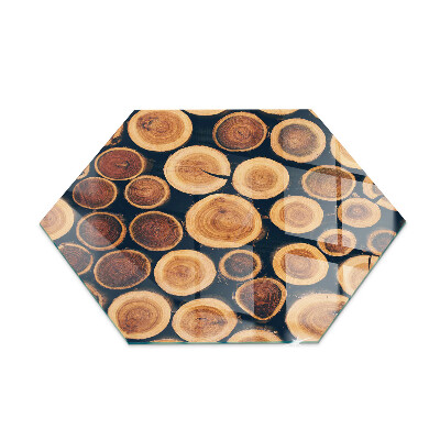 Verre sous poêle à bois hexagonale Boîte à cadre en bois