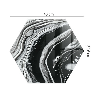 Plaque de verre pour cheminée hexagonale Motifs abstraits ondulés et linéaires