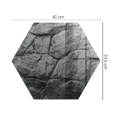 Plaque verre pour poêle hexagonale Style pierre en version naturelle