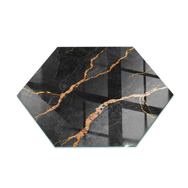 Verre sous poêle à bois hexagonale Style marbre avec veinage délicat