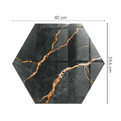 Verre sous poêle à bois hexagonale Style marbre avec veinage délicat