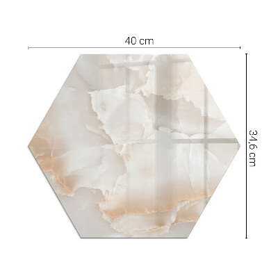 Plaque de sol en verre pour poêle hexagonale motif organique en pierre