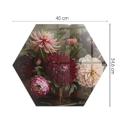 Plaque verre pour poêle hexagonale Détails floraux en pleine floraison