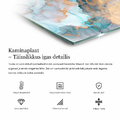 Verre sous poêle à bois hexagonale Motifs végétaux avec des papillons