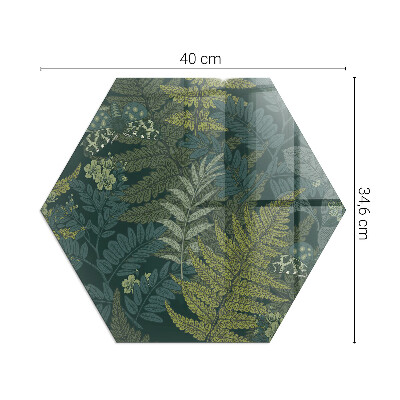 Verre sous poêle à bois hexagonale Motifs végétaux avec des papillons
