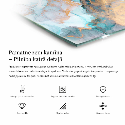 Verre sous poêle à bois hexagonale Motifs végétaux avec des papillons