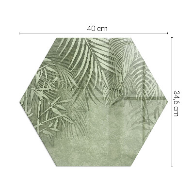Plaque de sol en verre pour poêle hexagonale Feuilles tropicales en arrière-plan