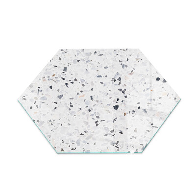 Verre sous poêle à bois hexagonale Motif pierre avec de petits accents