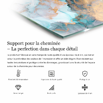 Plaque de verre pour cheminée hexagonale Couleur marron