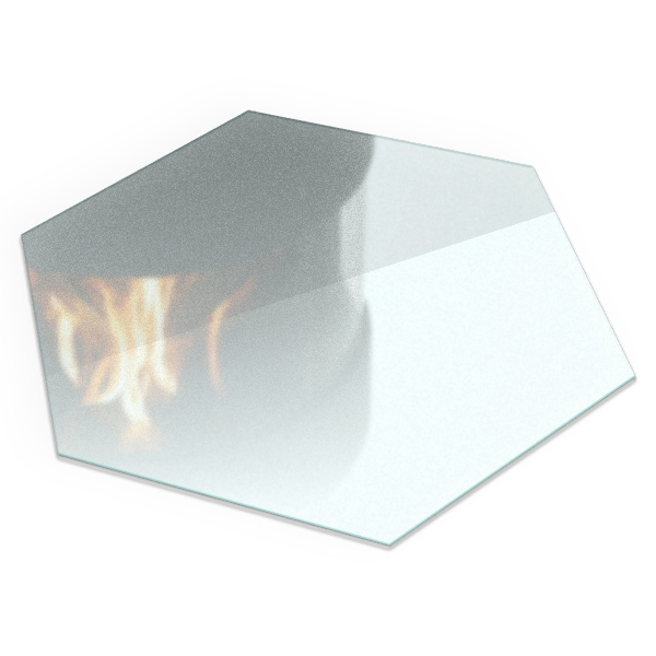 Verre sous poêle à bois Semitransparent hexagonale