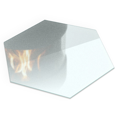 Verre sous poêle à bois Semitransparent hexagonale