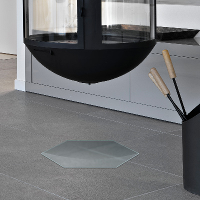 Verre sous poêle à bois Semitransparent hexagonale