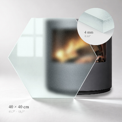 Verre sous poêle à bois Semitransparent hexagonale
