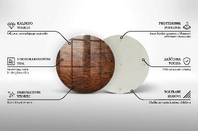 Dessous bougie ronde Planche de bois foncé