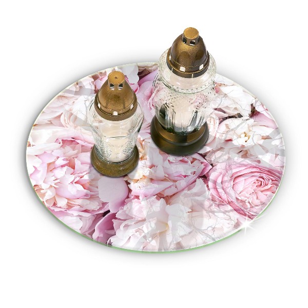 Dessous de bougie ronde Bouquet de pivoines