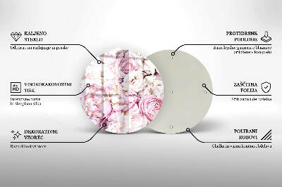 Dessous de bougie ronde Bouquet de pivoines