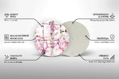 Dessous de bougie ronde Bouquet de pivoines