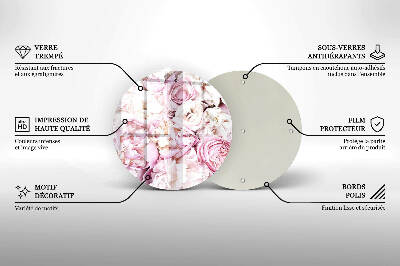 Dessous de bougie ronde Bouquet de pivoines