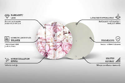 Dessous de bougie ronde Bouquet de pivoines