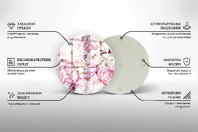 Dessous de bougie ronde Bouquet de pivoines