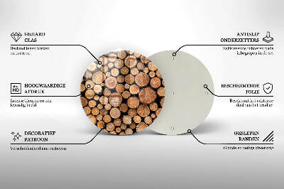 Dessous de bougie ronde Troncs d'arbre