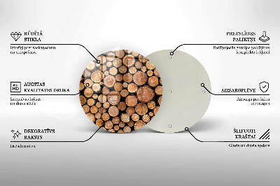 Dessous de bougie ronde Troncs d'arbre