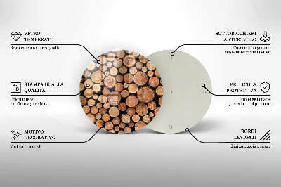 Dessous de bougie ronde Troncs d'arbre