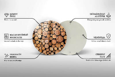 Dessous de bougie ronde Troncs d'arbre