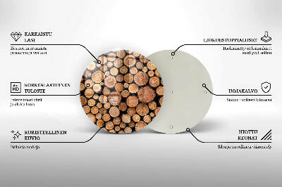 Dessous de bougie ronde Troncs d'arbre