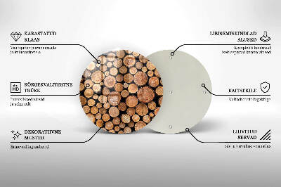 Dessous de bougie ronde Troncs d'arbre