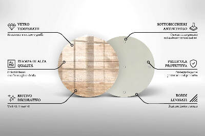 Dessous bougie ronde Planches de bois