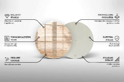 Dessous bougie ronde Planches de bois