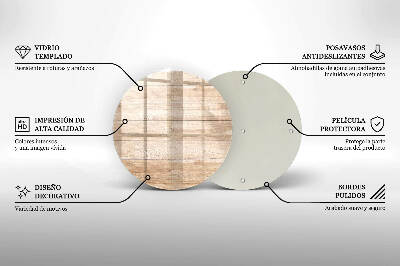 Dessous bougie ronde Planches de bois