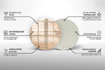 Dessous bougie ronde Planches de bois